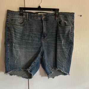 Distressed Denim Shorts